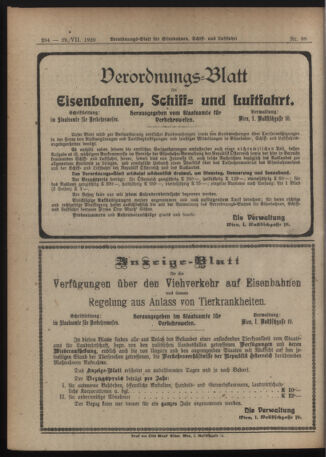 Verordnungs-Blatt für Eisenbahnen und Schiffahrt: Veröffentlichungen in Tarif- und Transport-Angelegenheiten 19200729 Seite: 4