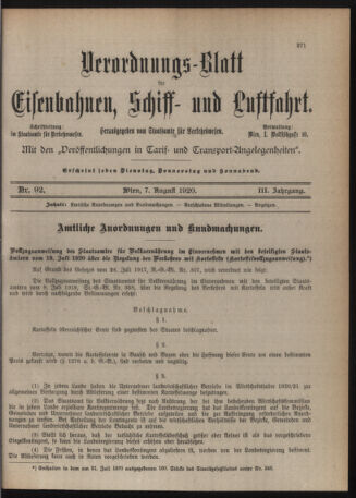 Verordnungs-Blatt für Eisenbahnen und Schiffahrt: Veröffentlichungen in Tarif- und Transport-Angelegenheiten