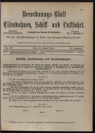 Verordnungs-Blatt für Eisenbahnen und Schiffahrt: Veröffentlichungen in Tarif- und Transport-Angelegenheiten