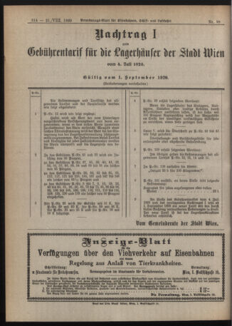 Verordnungs-Blatt für Eisenbahnen und Schiffahrt: Veröffentlichungen in Tarif- und Transport-Angelegenheiten 19200821 Seite: 4