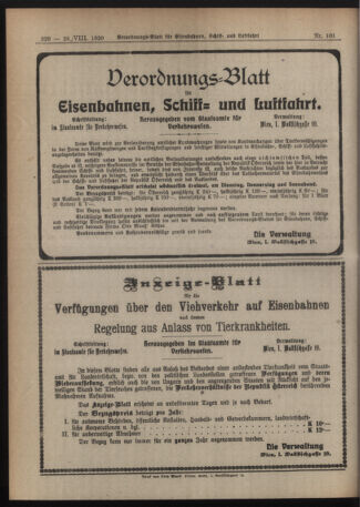 Verordnungs-Blatt für Eisenbahnen und Schiffahrt: Veröffentlichungen in Tarif- und Transport-Angelegenheiten 19200828 Seite: 4