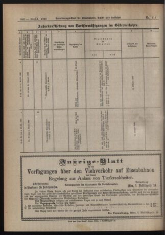 Verordnungs-Blatt für Eisenbahnen und Schiffahrt: Veröffentlichungen in Tarif- und Transport-Angelegenheiten 19200930 Seite: 6