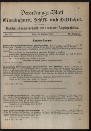 Verordnungs-Blatt für Eisenbahnen und Schiffahrt: Veröffentlichungen in Tarif- und Transport-Angelegenheiten 19201016 Seite: 3