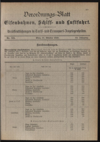 Verordnungs-Blatt für Eisenbahnen und Schiffahrt: Veröffentlichungen in Tarif- und Transport-Angelegenheiten 19201019 Seite: 3