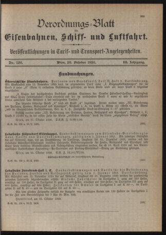 Verordnungs-Blatt für Eisenbahnen und Schiffahrt: Veröffentlichungen in Tarif- und Transport-Angelegenheiten 19201028 Seite: 3