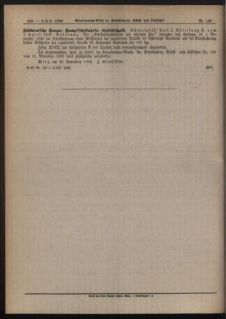 Verordnungs-Blatt für Eisenbahnen und Schiffahrt: Veröffentlichungen in Tarif- und Transport-Angelegenheiten 19201202 Seite: 6