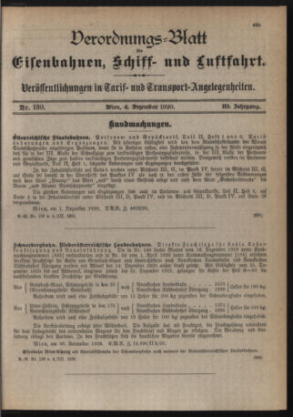 Verordnungs-Blatt für Eisenbahnen und Schiffahrt: Veröffentlichungen in Tarif- und Transport-Angelegenheiten 19201204 Seite: 3