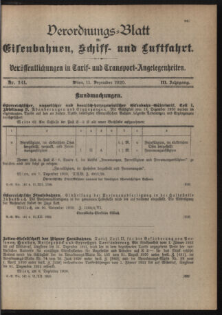 Verordnungs-Blatt für Eisenbahnen und Schiffahrt: Veröffentlichungen in Tarif- und Transport-Angelegenheiten 19201211 Seite: 3