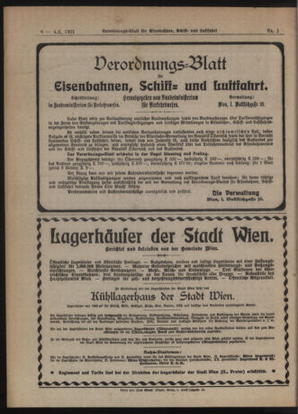 Verordnungs-Blatt für Eisenbahnen und Schiffahrt: Veröffentlichungen in Tarif- und Transport-Angelegenheiten 19210104 Seite: 10