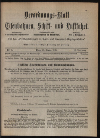 Verordnungs-Blatt für Eisenbahnen und Schiffahrt: Veröffentlichungen in Tarif- und Transport-Angelegenheiten 19210118 Seite: 3