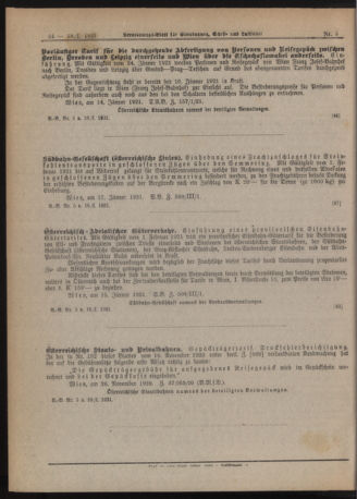 Verordnungs-Blatt für Eisenbahnen und Schiffahrt: Veröffentlichungen in Tarif- und Transport-Angelegenheiten 19210118 Seite: 6