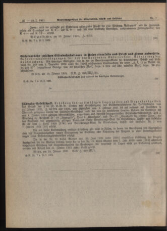 Verordnungs-Blatt für Eisenbahnen und Schiffahrt: Veröffentlichungen in Tarif- und Transport-Angelegenheiten 19210125 Seite: 2