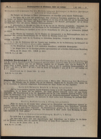 Verordnungs-Blatt für Eisenbahnen und Schiffahrt: Veröffentlichungen in Tarif- und Transport-Angelegenheiten 19210201 Seite: 7