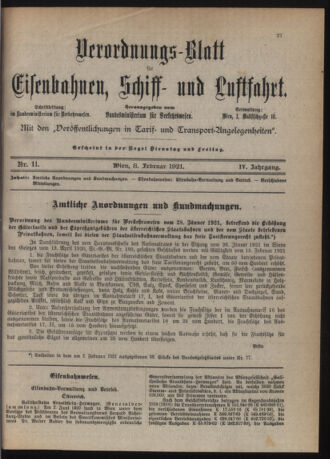 Verordnungs-Blatt für Eisenbahnen und Schiffahrt: Veröffentlichungen in Tarif- und Transport-Angelegenheiten 19210208 Seite: 3