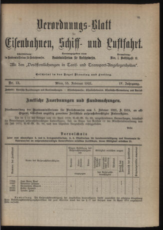 Verordnungs-Blatt für Eisenbahnen und Schiffahrt: Veröffentlichungen in Tarif- und Transport-Angelegenheiten