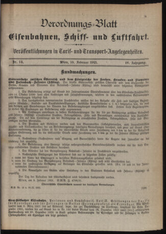 Verordnungs-Blatt für Eisenbahnen und Schiffahrt: Veröffentlichungen in Tarif- und Transport-Angelegenheiten 19210218 Seite: 3