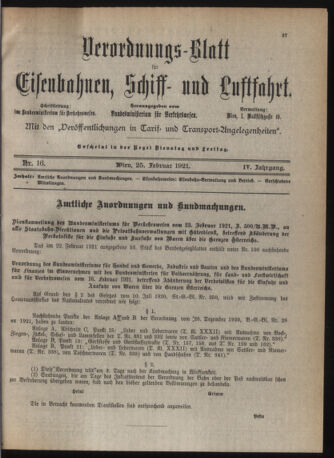 Verordnungs-Blatt für Eisenbahnen und Schiffahrt: Veröffentlichungen in Tarif- und Transport-Angelegenheiten 19210225 Seite: 3