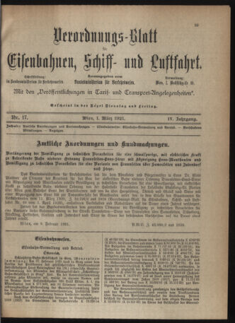 Verordnungs-Blatt für Eisenbahnen und Schiffahrt: Veröffentlichungen in Tarif- und Transport-Angelegenheiten