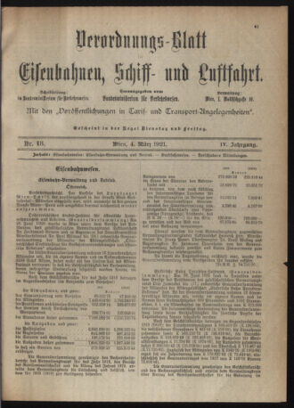 Verordnungs-Blatt für Eisenbahnen und Schiffahrt: Veröffentlichungen in Tarif- und Transport-Angelegenheiten 19210304 Seite: 3