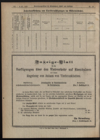 Verordnungs-Blatt für Eisenbahnen und Schiffahrt: Veröffentlichungen in Tarif- und Transport-Angelegenheiten 19210304 Seite: 6