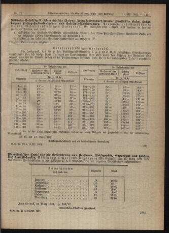 Verordnungs-Blatt für Eisenbahnen und Schiffahrt: Veröffentlichungen in Tarif- und Transport-Angelegenheiten 19210318 Seite: 9