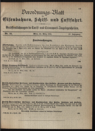 Verordnungs-Blatt für Eisenbahnen und Schiffahrt: Veröffentlichungen in Tarif- und Transport-Angelegenheiten 19210322 Seite: 3