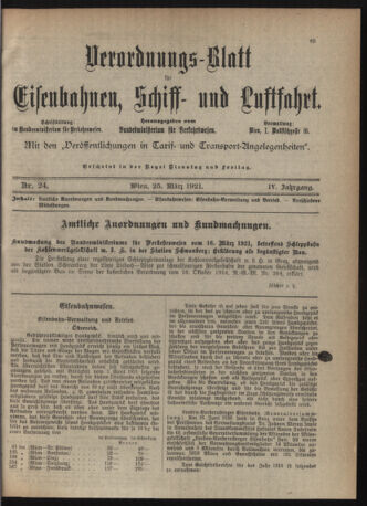 Verordnungs-Blatt für Eisenbahnen und Schiffahrt: Veröffentlichungen in Tarif- und Transport-Angelegenheiten 19210325 Seite: 5