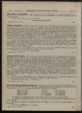 Verordnungs-Blatt für Eisenbahnen und Schiffahrt: Veröffentlichungen in Tarif- und Transport-Angelegenheiten 19210401 Seite: 10