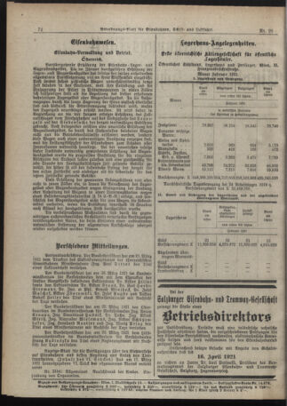 Verordnungs-Blatt für Eisenbahnen und Schiffahrt: Veröffentlichungen in Tarif- und Transport-Angelegenheiten 19210401 Seite: 2