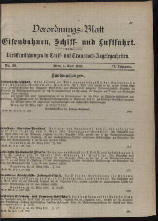 Verordnungs-Blatt für Eisenbahnen und Schiffahrt: Veröffentlichungen in Tarif- und Transport-Angelegenheiten 19210401 Seite: 3