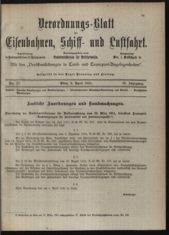 Verordnungs-Blatt für Eisenbahnen und Schiffahrt: Veröffentlichungen in Tarif- und Transport-Angelegenheiten