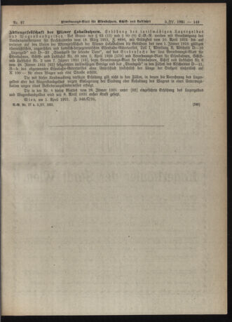 Verordnungs-Blatt für Eisenbahnen und Schiffahrt: Veröffentlichungen in Tarif- und Transport-Angelegenheiten 19210405 Seite: 5