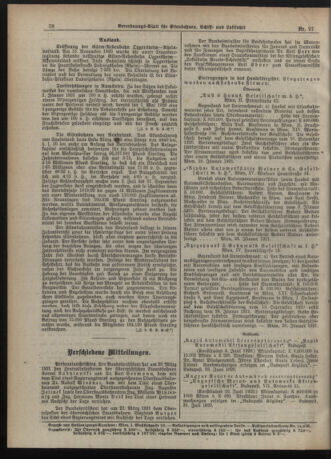 Verordnungs-Blatt für Eisenbahnen und Schiffahrt: Veröffentlichungen in Tarif- und Transport-Angelegenheiten 19210405 Seite: 8