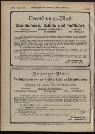 Verordnungs-Blatt für Eisenbahnen und Schiffahrt: Veröffentlichungen in Tarif- und Transport-Angelegenheiten 19210408 Seite: 6