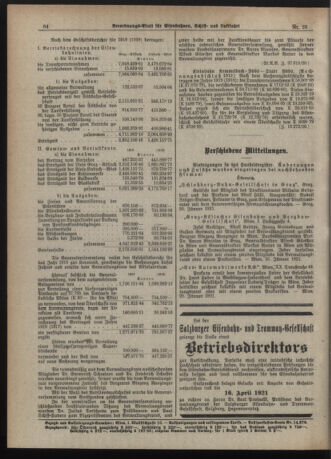 Verordnungs-Blatt für Eisenbahnen und Schiffahrt: Veröffentlichungen in Tarif- und Transport-Angelegenheiten 19210412 Seite: 6