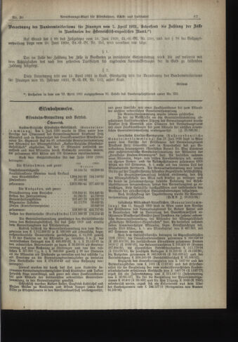 Verordnungs-Blatt für Eisenbahnen und Schiffahrt: Veröffentlichungen in Tarif- und Transport-Angelegenheiten 19210415 Seite: 9