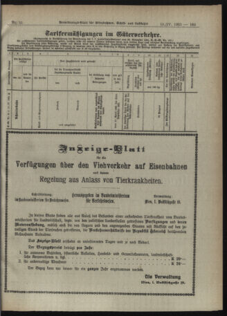 Verordnungs-Blatt für Eisenbahnen und Schiffahrt: Veröffentlichungen in Tarif- und Transport-Angelegenheiten 19210416 Seite: 5