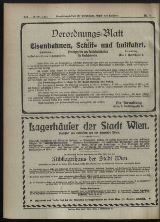 Verordnungs-Blatt für Eisenbahnen und Schiffahrt: Veröffentlichungen in Tarif- und Transport-Angelegenheiten 19210416 Seite: 6