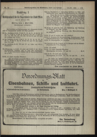 Verordnungs-Blatt für Eisenbahnen und Schiffahrt: Veröffentlichungen in Tarif- und Transport-Angelegenheiten 19210419 Seite: 15