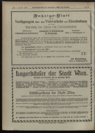 Verordnungs-Blatt für Eisenbahnen und Schiffahrt: Veröffentlichungen in Tarif- und Transport-Angelegenheiten 19210419 Seite: 16