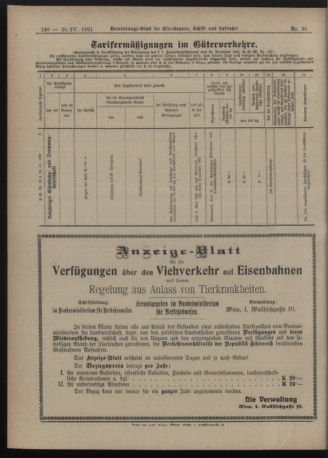 Verordnungs-Blatt für Eisenbahnen und Schiffahrt: Veröffentlichungen in Tarif- und Transport-Angelegenheiten 19210429 Seite: 8