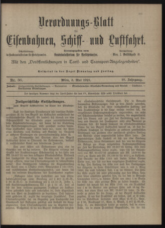 Verordnungs-Blatt für Eisenbahnen und Schiffahrt: Veröffentlichungen in Tarif- und Transport-Angelegenheiten 19210503 Seite: 3