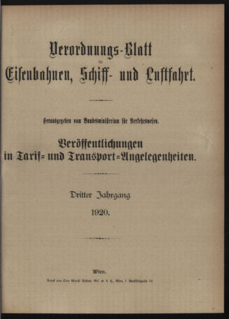 Verordnungs-Blatt für Eisenbahnen und Schiffahrt: Veröffentlichungen in Tarif- und Transport-Angelegenheiten 19210503 Seite: 7