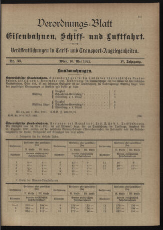 Verordnungs-Blatt für Eisenbahnen und Schiffahrt: Veröffentlichungen in Tarif- und Transport-Angelegenheiten