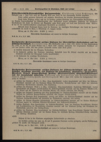 Verordnungs-Blatt für Eisenbahnen und Schiffahrt: Veröffentlichungen in Tarif- und Transport-Angelegenheiten 19210517 Seite: 16