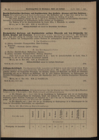 Verordnungs-Blatt für Eisenbahnen und Schiffahrt: Veröffentlichungen in Tarif- und Transport-Angelegenheiten 19210517 Seite: 19