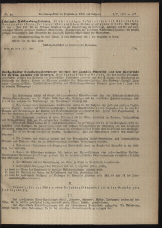 Verordnungs-Blatt für Eisenbahnen und Schiffahrt: Veröffentlichungen in Tarif- und Transport-Angelegenheiten 19210517 Seite: 23