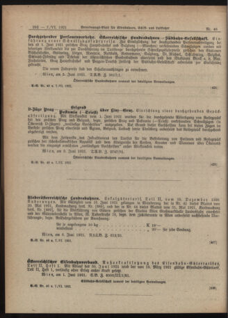 Verordnungs-Blatt für Eisenbahnen und Schiffahrt: Veröffentlichungen in Tarif- und Transport-Angelegenheiten 19210607 Seite: 2