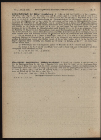 Verordnungs-Blatt für Eisenbahnen und Schiffahrt: Veröffentlichungen in Tarif- und Transport-Angelegenheiten 19210614 Seite: 16