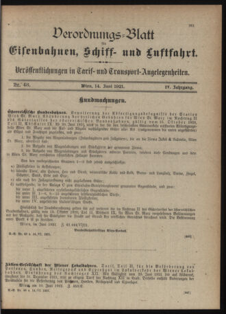 Verordnungs-Blatt für Eisenbahnen und Schiffahrt: Veröffentlichungen in Tarif- und Transport-Angelegenheiten 19210614 Seite: 3